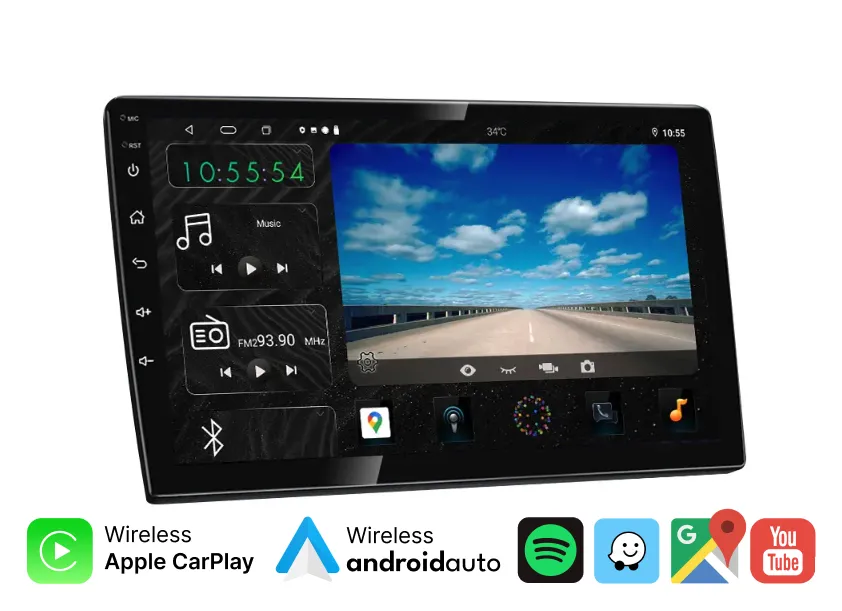 TLE Tech PRO Screen 4GB+64GB 8 Core 9 or 10.1 inch 2k QLED Android 14 70w Rms amplifier