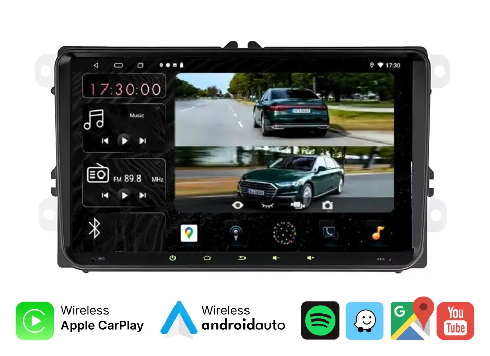 TLE Tech Pro Screen 4GB Ram 64GB 8 Core 9 inch Volkswagen QLED Android 14